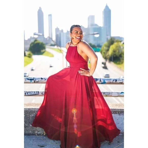 Lulus Heavenly Chiffon Halter Backless Maxi Dress - Picture 8 of 16